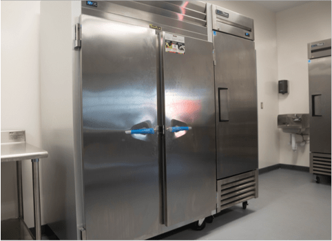 Equipment in the Brass City Harvest commercial kitchen space.